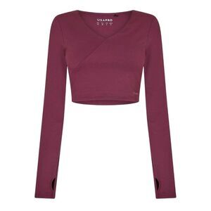 USA Pro Womens/Ladies Cropped Wrap Top / Dark Cherry